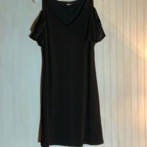 Women’s MSK black cold-shoulder knit dress